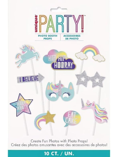 UNIQUE 10 FOIL UNICORN PHOTO PROPS