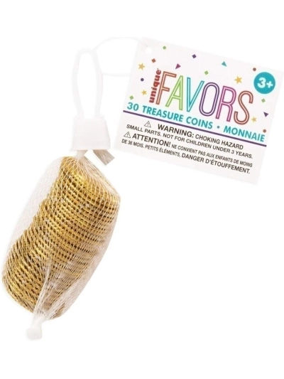 UNIQUE 30 GOLD PLASTIC TREASURE COINS