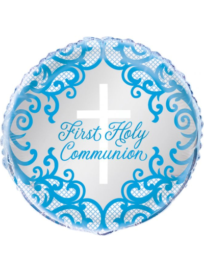 UNIQUE 18IN BLUE CROSS 1ST HOLY COMMUNION FOIL