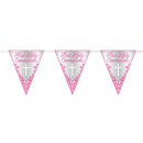 UNIQUE  PINK CROSS 1ST HOLY COMMUNION FLAG BANNER 9FT