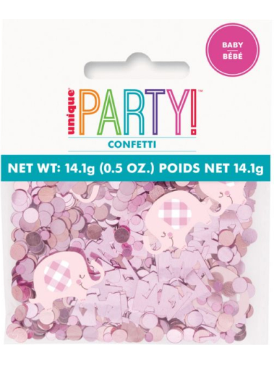 UNIQUE PINK FLORAL ELEPHANT CONFETTI 5OZ