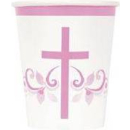 UNIQUE PINK HOLY CROSS 9OZ CUPS PK8
