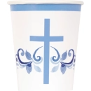 UNIQUE BLUE HOLY CROSS 9OZ CUPS PK8