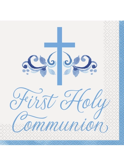 UNIQUE BLUE HOLY CROSS COMMUNION NAPKINS 16