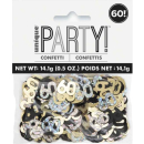 UNIQUE GLITZ BLK 60TH CONFETTI 5OZ