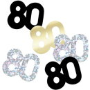 UNIQUE GLITZ BLK 80TH CONFETTI 5OZ