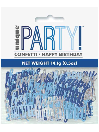 UNIQUE GLITZ BLUE HBDAY CONFETTI 5OZ
