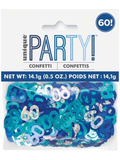 UNIQUE GLITZ BLUE 60TH CONFETTI