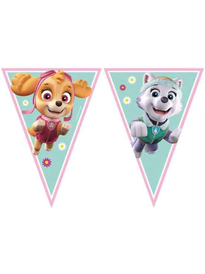 PAW PATROL SKYE AND EVEREST TRIANGLE FLAG BANNER