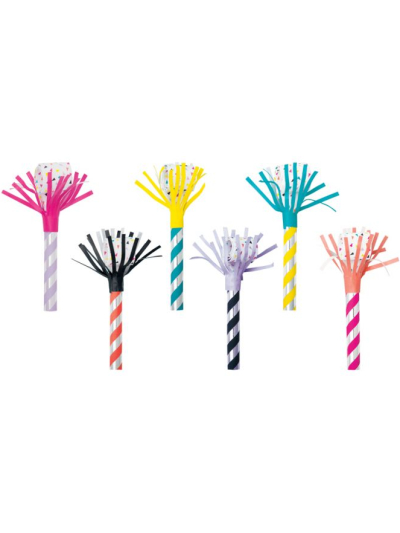 UNIQUE FRINGED PARTY BLOWOUTS PK6