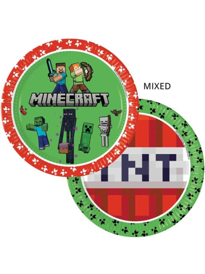 MINECRAFT PAPER PLATES 23CM PK8