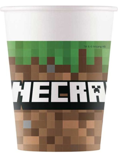 MINECRAFT PAPER CUPS PK8