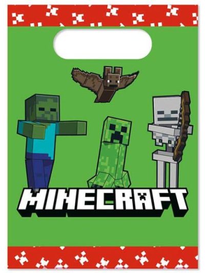 MINECRAFT PAPER PARTY BAGS PK4