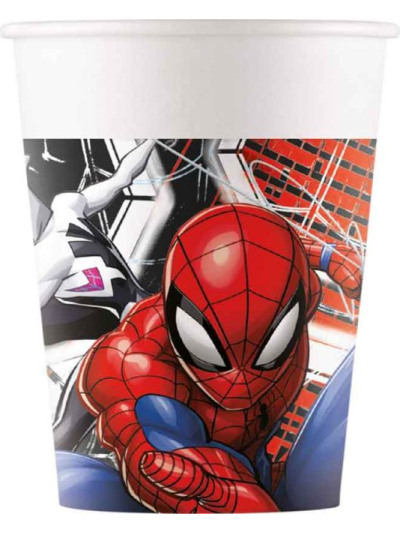 SPIDERMAN WORLD OF WEBS PAPER CUPS 200ML PK8