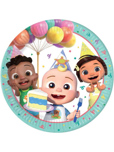 COCOMELON BIRTHDAY PAPER PLATES 23CM PK8