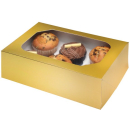 CLUB GREEN 6 PIECE CUPCAKE/MUFFIN BOX GLOSSY GOLD