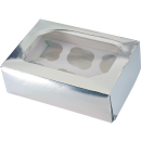 CLUB GREEN 6 PIECE CUPCAKE/MUFFIN BOX GLOSSY SILVER